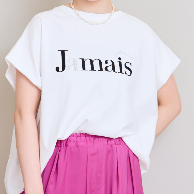 バイカラーロゴ パールボックスTシャツ
