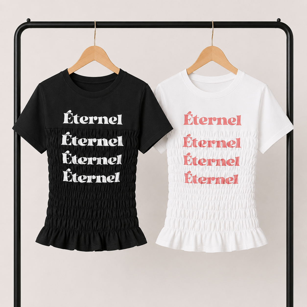 シャーリングコンパクトロゴTシャツ