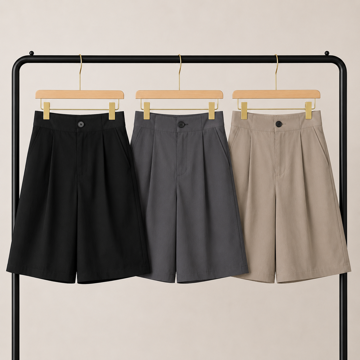 タックハーフパンツ