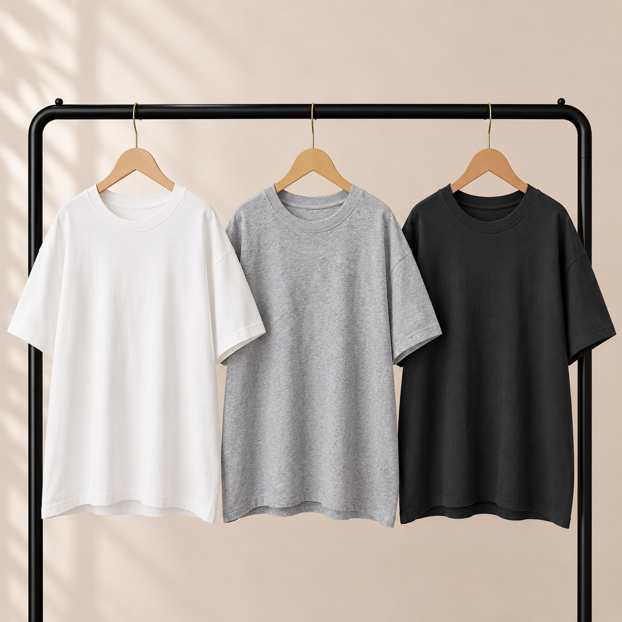 5分袖ロールアップ無地Tシャツ