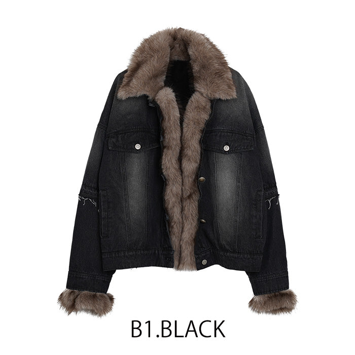 ファー付き3wayデニムジャケット [MICALLE MICALLE] – Peak TOKYO