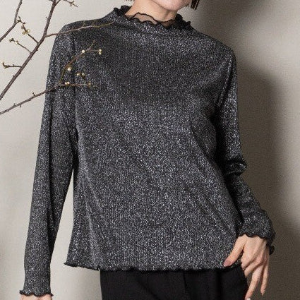 フリルラメハイネックカットソー [lodie]