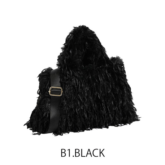 フェザー素材ショルダーバッグ [MICALLE MICALLE]