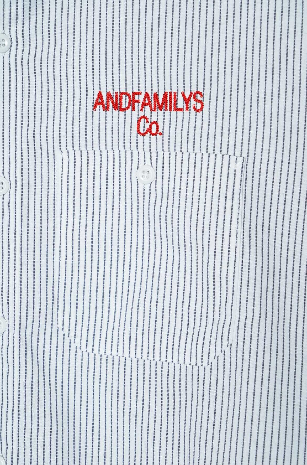 ANDFAMILYS ストライプワークシャツ "ホワイト"