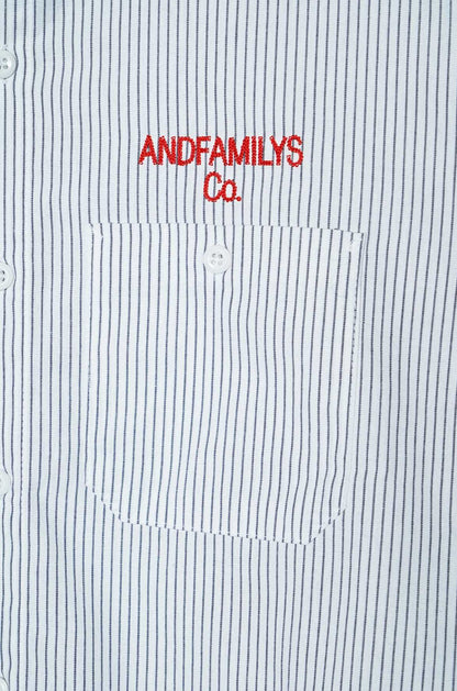 ANDFAMILYS ストライプワークシャツ "ホワイト"