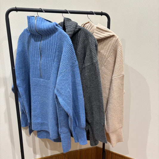 ハーフジップニットプルオーバー [ELENCARE DUE]