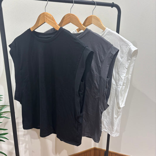 デザインカットスリーブTシャツ