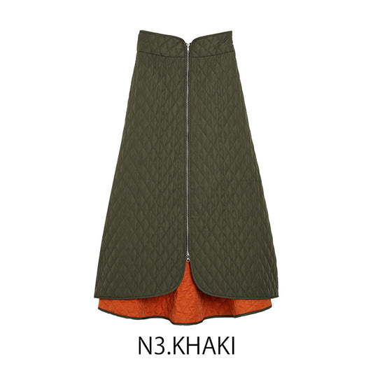 ファスナー付きキルティングスカート [MICALLE MICALLE]