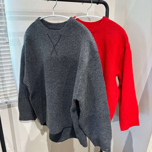 ウール混クルーネックニットプルオーバー [Petit Fleur]