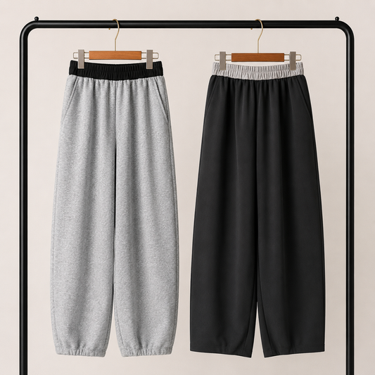 ウエスト配色スウェットカーブパンツ