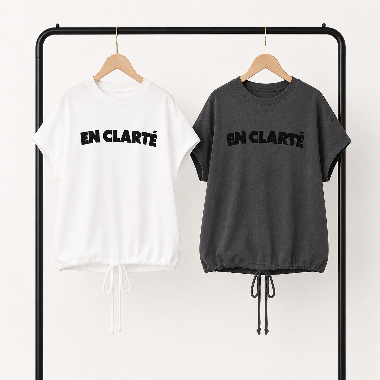 ドロストフレンチ袖Tシャツ　フロッキープリント