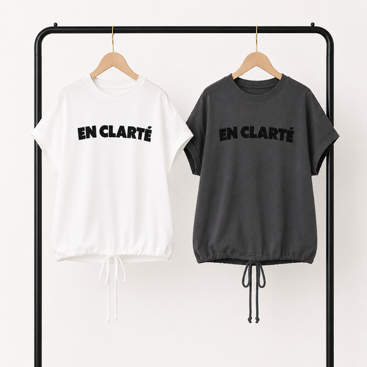 ドロストフレンチ袖Tシャツ　フロッキープリント
