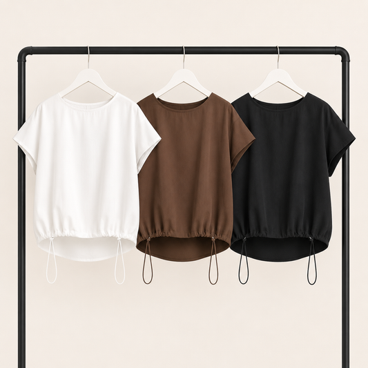 フロントドロスト無地Tシャツ