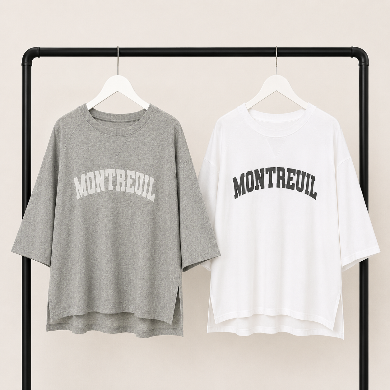 コットンベアワイドシルエットロゴTシャツ