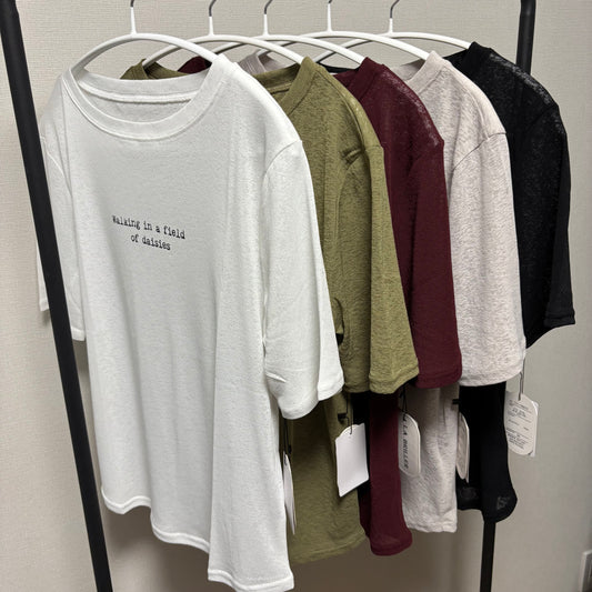 英字ロゴシアーTシャツ