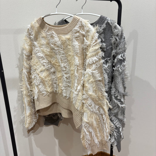 フリンジジャガードニットプルオーバー [ELENCARE DUE]