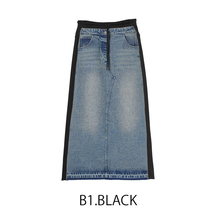 デニムスエットドッキングスカート [MICALLE MICALLE]