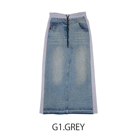 デニムスエットドッキングスカート [MICALLE MICALLE]