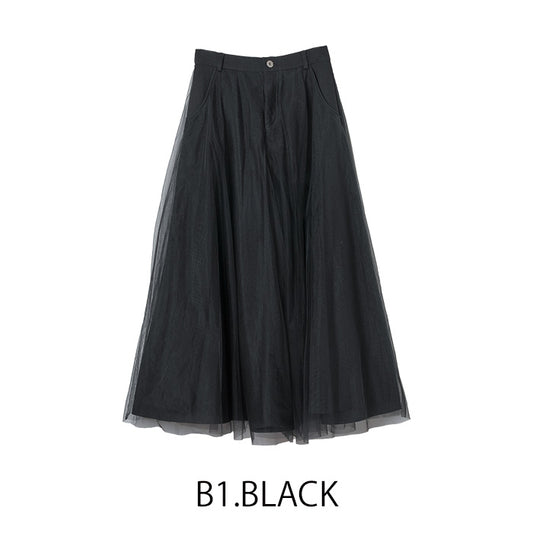 チュールデニムスカート [MICALLE MICALLE]