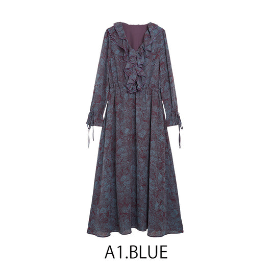 フリルロングワンピース [MICALLE MICALLE]