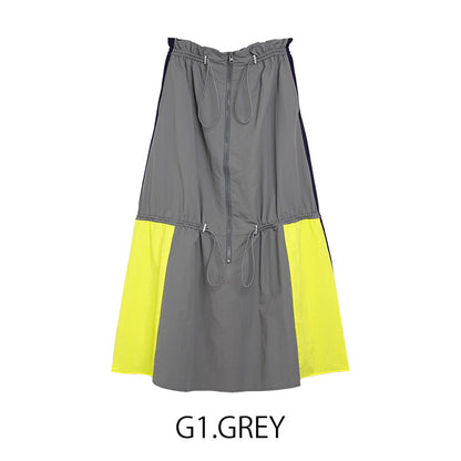 バイカラーロングスカート [MICALLE MICALLE]