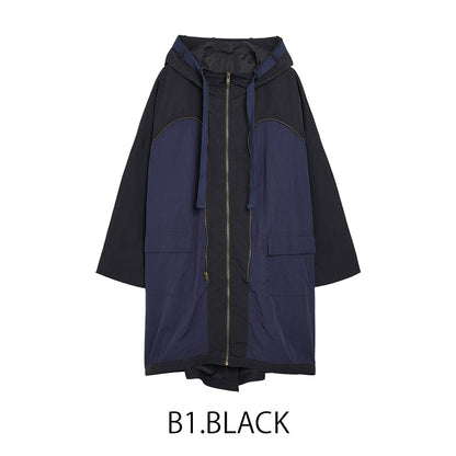 ロングバイカラーコート [MICALLE MICALLE]