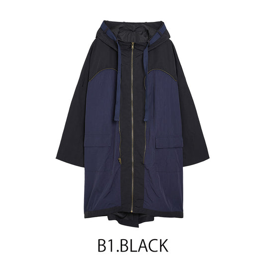 ロングバイカラーコート [MICALLE MICALLE]