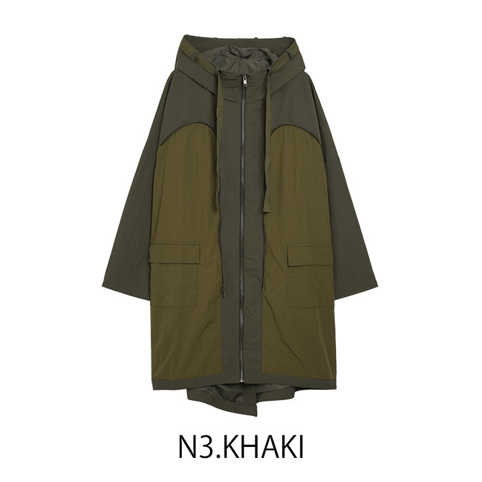 ロングバイカラーコート [MICALLE MICALLE]