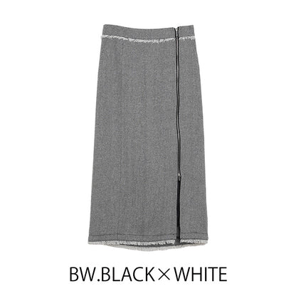 フロントジップロングスカート [MICALLE MICALLE]