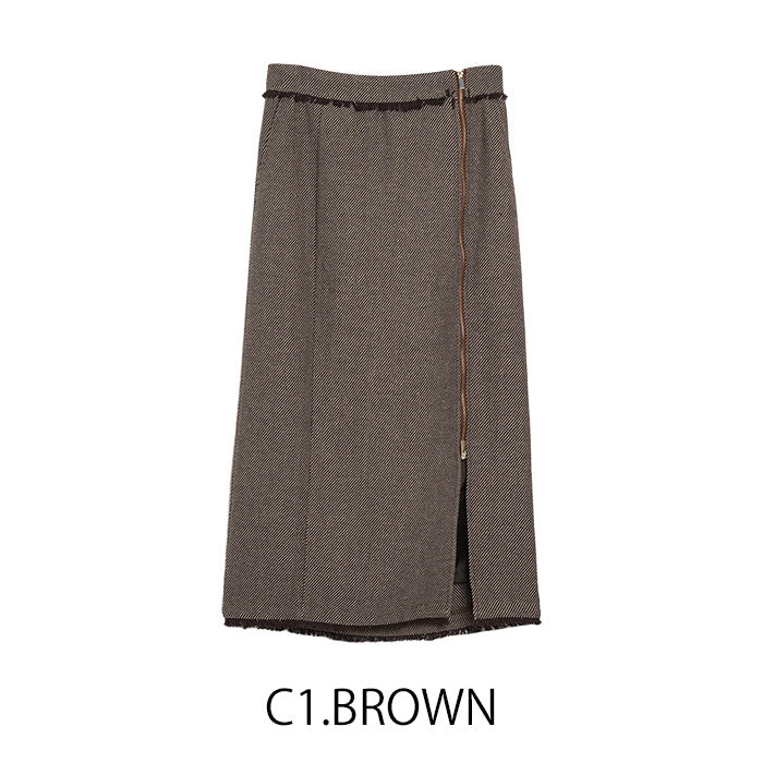 フロントジップロングスカート [MICALLE MICALLE]