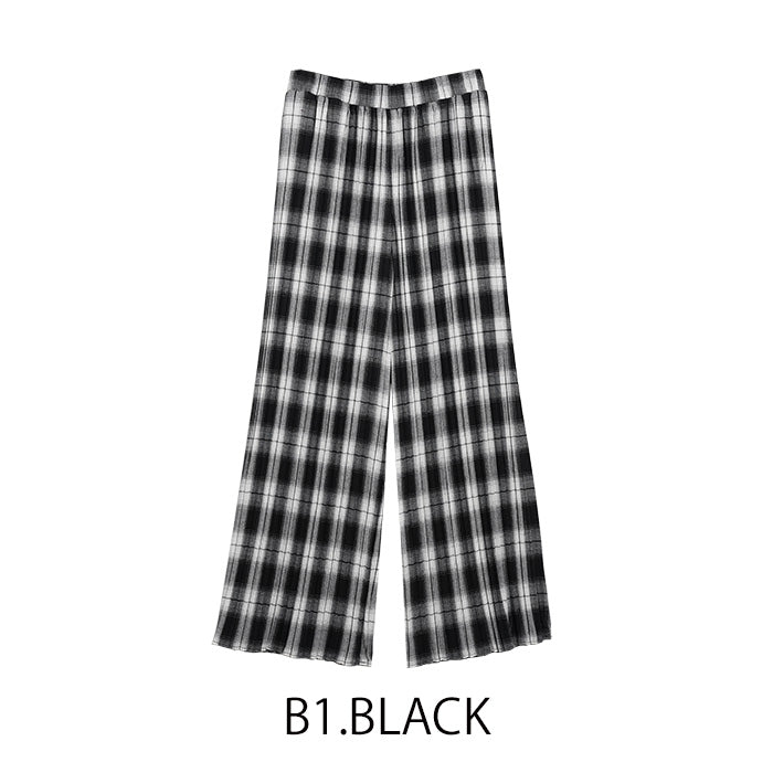 チェックプリーツパンツ [MICALLE MICALLE]
