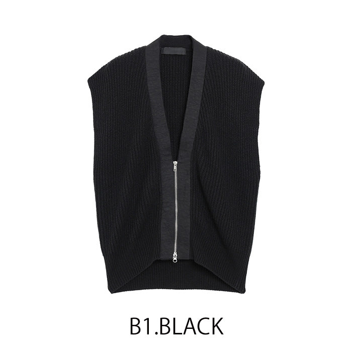 ジップニットベスト  [MICALLE MICALLE]