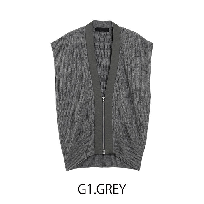 ジップニットベスト  [MICALLE MICALLE]