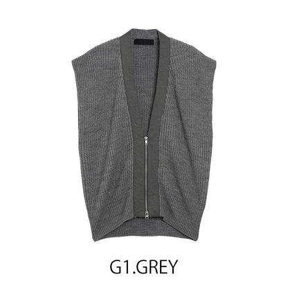 ジップニットベスト  [MICALLE MICALLE]