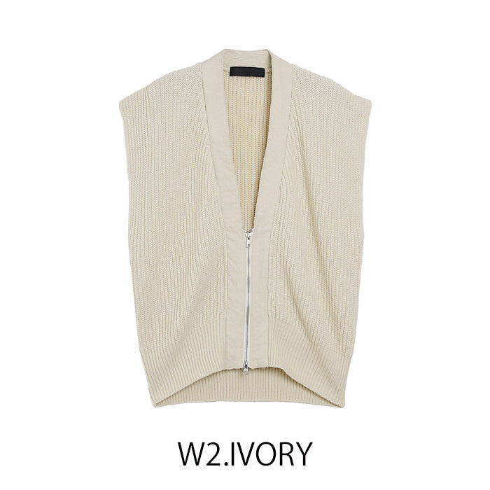 ジップニットベスト  [MICALLE MICALLE]