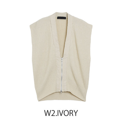 ジップニットベスト  [MICALLE MICALLE]