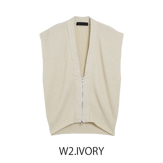 ジップニットベスト  [MICALLE MICALLE]