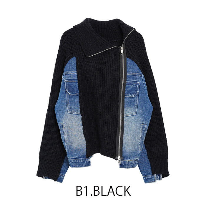デニムジップニット  [MICALLE MICALLE]