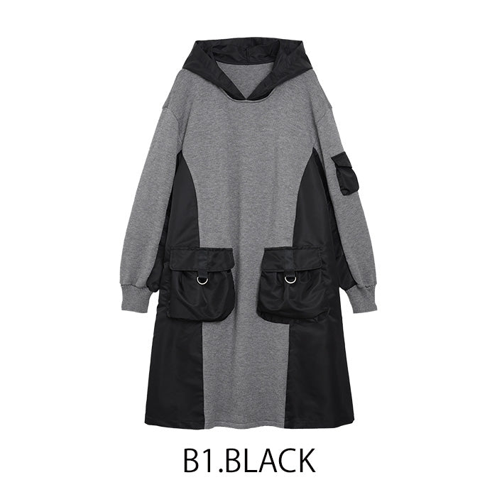 フード付きポケットワンピース  [MICALLE MICALLE]