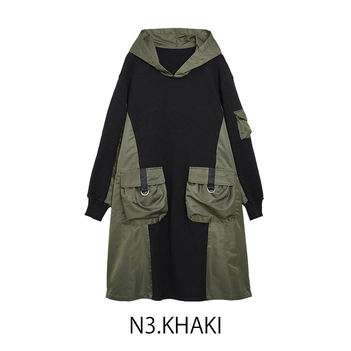 フード付きポケットワンピース  [MICALLE MICALLE]