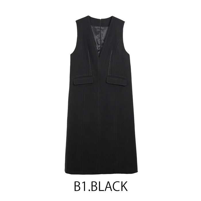 Vネックベストワンピース  [MICALLE MICALLE]