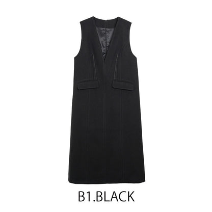 Vネックベストワンピース  [MICALLE MICALLE]