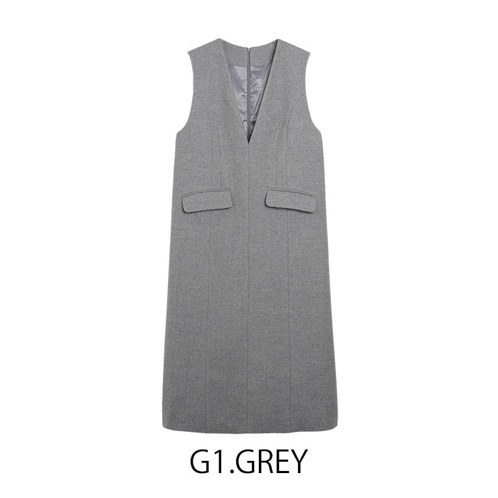 Vネックベストワンピース  [MICALLE MICALLE]